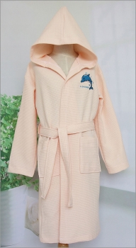100% Combed Cotton Waffle Hooded Robe Kids