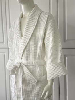 Hotel Spa Shawl Collar  100% Cotton 300GSM Waffle Bathrobe