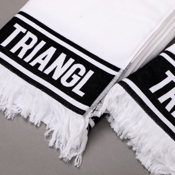 Custom Yarn Weaved Logo 100% Cotton Terry Toweling 600GSM Beach Towel With Fringe