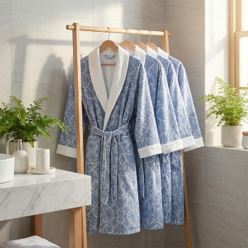 Luxury Double-Layer Printed Microfiber Bathrobe for Winter & Gifts