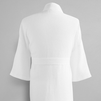 Wholesale Cotton Dressing Gown Lightweight Waffle Weave Spa Kimono Robe Unisex
