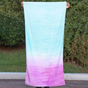 100% Cotton Cut Pile Printed Beach Towel Customized Super Soft and Sand Free Pool Vacation Beach Towel with logo