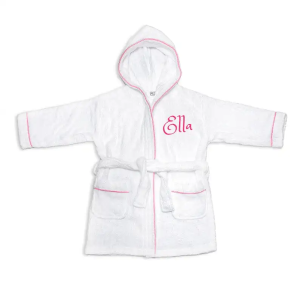 Personalized 100% Cotton Terry Color Kids Bathrobe with Trim