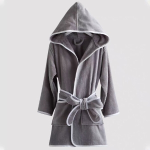 Customized Monogram Cotton Velour With Terry Inner Hooded Robe Children