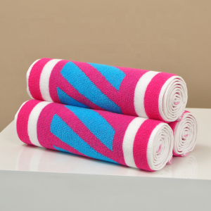 Custom Woven Jacquard Cotton Terry Gym Sports Towel-Soft Quick-Dry Absorbent Eco-Friendly 4 Seasons Tennis Badminton Towels