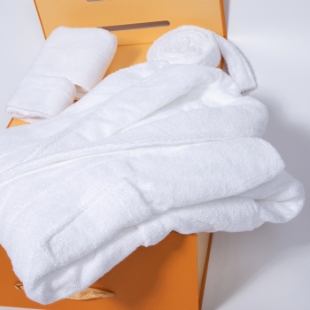 Luxury Home Spa Gift Robe Set Customized Logo Terry Toweling Bathrobe With Slipper Set