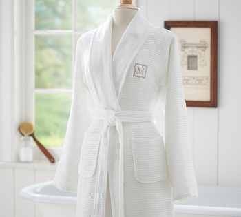The Hotel Collection Waffle Lined with  Terry Velour Bathrobes Unisex