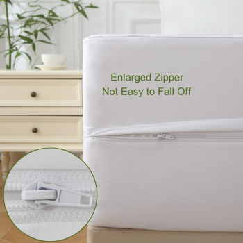 Waterproof 6-Sided Mattress Cover With High-Quality Zipper – Breathable & Machine Washable Quiet Mattress Protector, Fully Dustproof With Invisible Zip For Home, Hotel, Dormitory Use