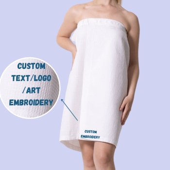 Personalized Logo Women's Waffle Spa Body Wrap with Adjustable Closure