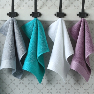 Wholesale Satin Border Wash Cloth High Weight Hotel/SPA Face Towel Small