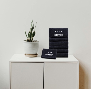 Black Makeup Washcloths for Face Cleansing, Super Soft Luxury Cotton Black Makeup Towels, Highly Absorbent and Quick Dry,Makeup Remover Cloth 13 x 13