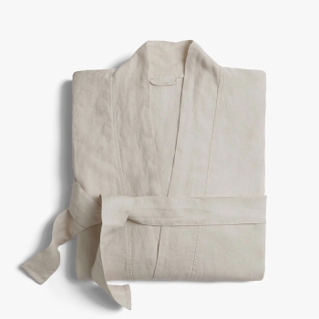 Luxury Dressing Gown Linen Cotton Blended  Kimono Robes Unisex 