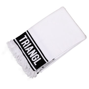 Custom Yarn Weaved Logo 100% Cotton Terry Toweling 600GSM Beach Towel With Fringe