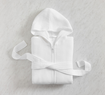100% Cotton Waffle Weave Resort Zip-up Robe Hooded