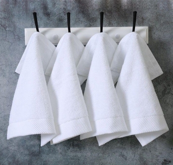 Wholesale Satin Border Wash Cloth High Weight Hotel/SPA Face Towel Small