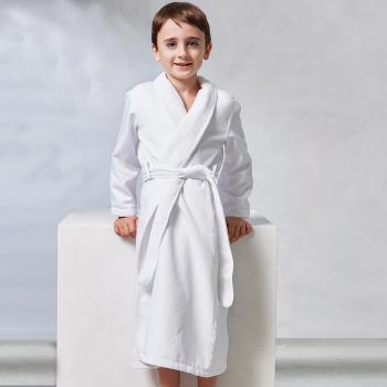 Custom Monogram Microfiber Double Layer Hooded Spa Robe Kids 