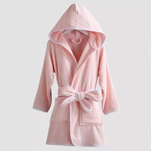Customized Monogram Cotton Velour With Terry Inner Hooded Robe Children