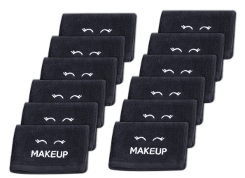 Black Makeup Washcloths for Face Cleansing, Super Soft Luxury Cotton Black Makeup Towels, Highly Absorbent and Quick Dry,Makeup Remover Cloth 13 x 13