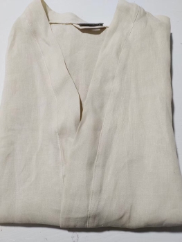 Luxury Dressing Gown Linen Cotton Blended  Kimono Robes Unisex 
