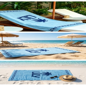 Custom Luxury Jacquard 100% Cotton Beach Towel With Logo High Quality Woven Embossed Beach Towels Swim Bath