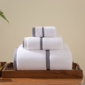 Premium Colored Border 100% Cotton Hotel Towel Set