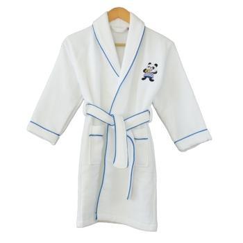 Wholesale Customized Piped 100% Cotton Hotel Robes for Kids 