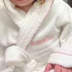 Personalized 100% Cotton Terry Color Kids Bathrobe with Trim