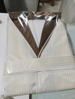 Personalized logo Mini Stripe Double Layer Shawl Collar Bath Robe Spa