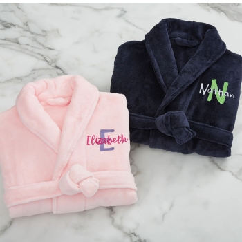 Classic Comfort Personalized Embroidered Kids Fleece Robe
