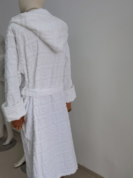 Personalized Embossed Logo 100% Cotton Terry Toweling Hooded Bath Robes