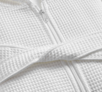 100% Cotton Waffle Weave Resort Zip-up Robe Hooded