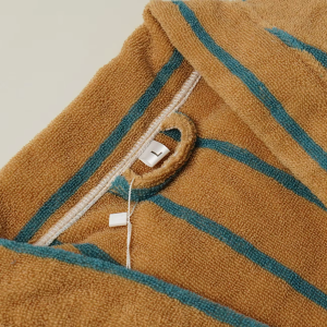 Factory Wholesale 100% Cotton Terry Yarn Dyed Jacquard Bathrobe Custom Design 