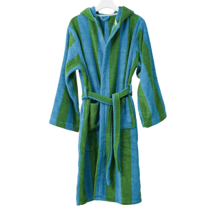 Custom Luxury 100% Cotton Soft Color Woven Stripe Bath Robe Hooded Bathrobe for Men Women Robe