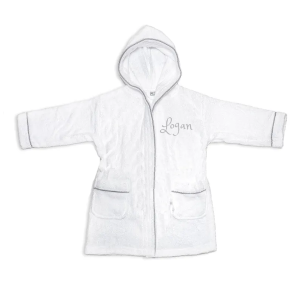 Personalized 100% Cotton Terry Color Kids Bathrobe with Trim