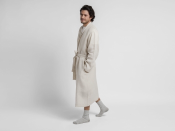 Luxury Dressing Gown Linen Cotton Blended  Kimono Robes Unisex 