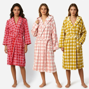 Dotted Pattern Cotton Yarn Dye Jacquard Weave Women's Loungewear