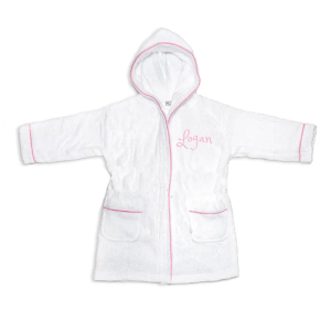 Personalized 100% Cotton Terry Color Kids Bathrobe with Trim