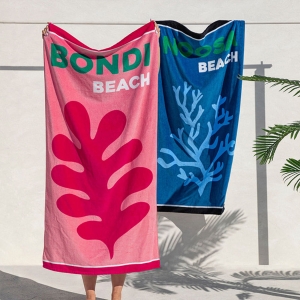 Wholesale Custom Design Print 100% Cotton Terry Foldable Sand Free Pool Towel Beach Towel
