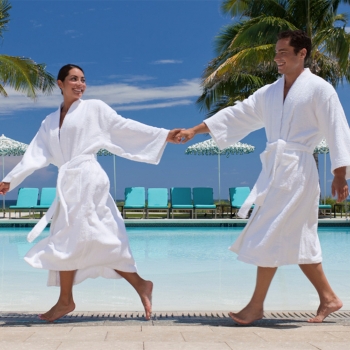 Luxurious 100% Cotton Terry Bathrobe Heavyweight 400GSM Soft Absorbent Hotel Spa Robe for Men and Women - Custom Logo Embroidery
