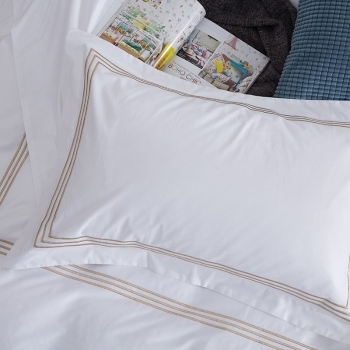 Luxury Hotel Cotton Sateen Embroidered Bed Pillow Shams