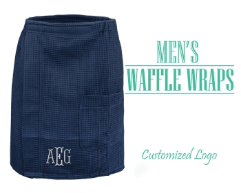 Men's Waffle Shower Wrap, Lightweight Mens Sauna Waffle Wrap for Home, Spa or Gym - Secure & Adjustable
