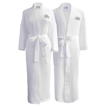 Wholesale Cotton Dressing Gown Lightweight Waffle Weave Spa Kimono Robe Unisex