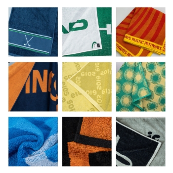 Personalized Logo Yarn Dye Weave Pattern 100% Cotton Towels 