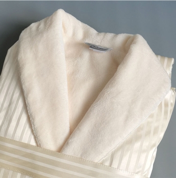 Customize Double Layer Microfiber Stripe Bathrobe