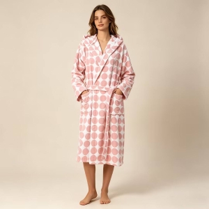 Dotted Pattern Cotton Yarn Dye Jacquard Weave Women's Loungewear