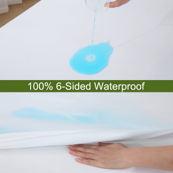 Waterproof 6-Sided Mattress Cover With High-Quality Zipper – Breathable & Machine Washable Quiet Mattress Protector, Fully Dustproof With Invisible Zip For Home, Hotel, Dormitory Use