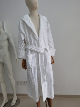 Personalized Embossed Logo 100% Cotton Terry Toweling Hooded Bath Robes