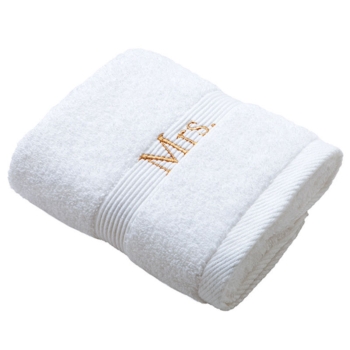 Mr. & Mrs. Towel Bathroom 100% Cotton Embroidery Logo Home Towels for Couple