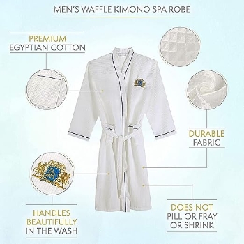 Lightweight Comfort Lounge Robe Kimono Waffle Spa Robe with Slipper Set 