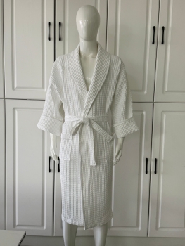 Hotel Spa Shawl Collar  100% Cotton 300GSM Waffle Bathrobe